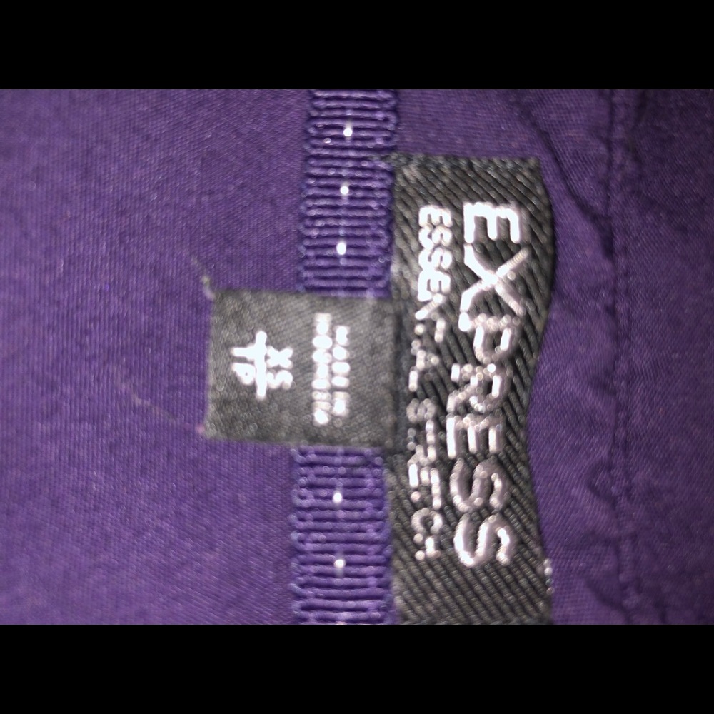 Express Women’s Long-Sleeve Button Shirt - Purple - Picture 3 of 3